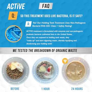 RV Black Tank Treatment Toilet Chemicals - 16 Treatments Waste Digester for Holding Tank, Gray Water Tank in RVs, Campers & Boat - Camper Toilet Sensor Cleaner, Sewer Deodorizer, 32oz - Made in USA