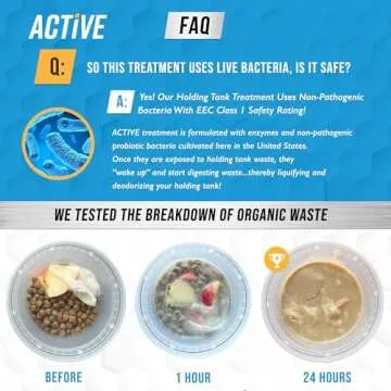 RV Black Tank Treatment Toilet Chemicals - 16 Treatments Waste Digester for Holding Tank, Gray Water Tank in RVs, Campers & Boat - Camper Toilet Sensor Cleaner, Sewer Deodorizer, 32oz - Made in USA