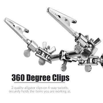 RexBeTi LED Light Magnifier Helping Hand with Clips