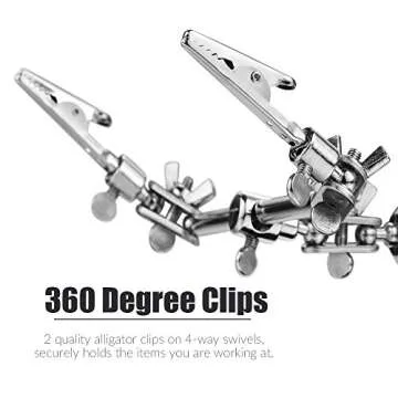 RexBeTi LED Light Magnifier Helping Hand with Clips