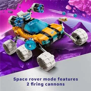 LEGO DREAMZzz Mr. Oz’s Space Car Toy, Transforming Vehicle Building Set, Includes TV Show Minifigures Mr. Oz, Albert and Jayden, Space Shuttle Toy Gift for Boys and Girls Aged 8 and Up, 71475