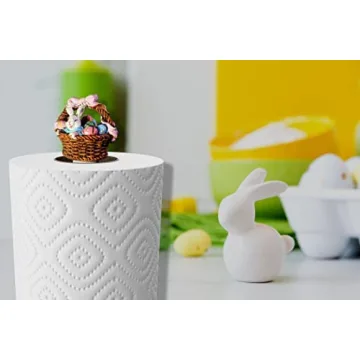 Seasonal Decorative Paper Towel Holder - Interchangeable Holiday Kitchen Decor - 6 Hand Painted Spring - Fall - Winter Tops - Christmas Paper Towel Holder -Top Holder Organizer Christmas