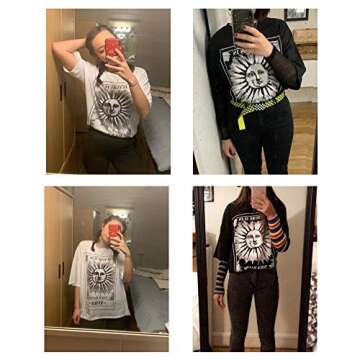 Fenxxxl Cute Oversized Letter Print Tee for Women