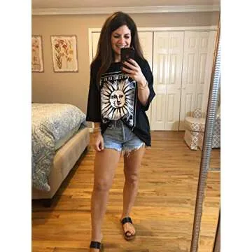 Fenxxxl Cute Oversized Letter Print Tee for Women