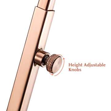 Polmart Countertop Adjustable T-Bar Display Stand for Hangbag, Wreath and Crafts, Rose Gold