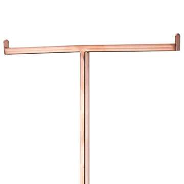 Polmart Countertop Adjustable T-Bar Display Stand for Hangbag, Wreath and Crafts, Rose Gold