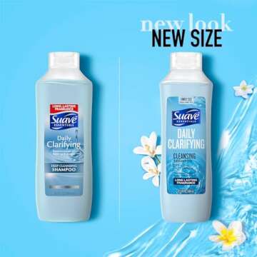 Suave Clarifying Shampoo, Family-Size – pH-Balanced & Hypoallergenic Daily Deep Cleansing Shampoo for Normal to Oily Hair, 22.5 Oz