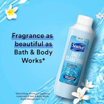 Suave Clarifying Shampoo, Family-Size – pH-Balanced & Hypoallergenic Daily Deep Cleansing Shampoo for Normal to Oily Hair, 22.5 Oz