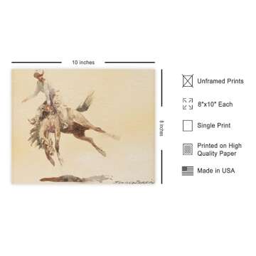 Poster Master Vintage Cowboy Poster - Retro Cowboy on a Bucking Horse Print - Old Western Rider Art ...