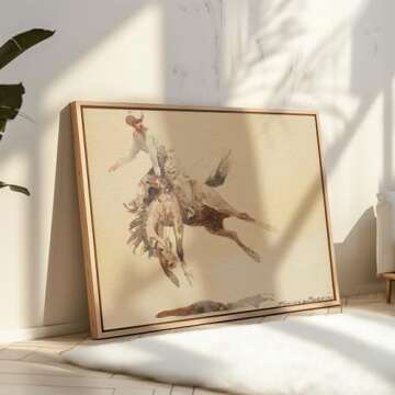 Poster Master Vintage Cowboy Poster - Retro Cowboy on a Bucking Horse Print - Old Western Rider Art - Gift for Men & Women - Rustic Decor for Bedroom, Living Room or Dorm - 8x10 UNFRAMED Wall Art