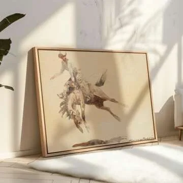 Poster Master Vintage Cowboy Poster - Retro Cowboy on a Bucking Horse Print - Old Western Rider Art - Gift for Men & Women - Rustic Decor for Bedroom, Living Room or Dorm - 8x10 UNFRAMED Wall Art