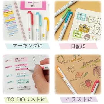 Zebra Mild liner 10 Color Set - Double-Sided Highlighter Pens