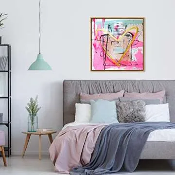 The Oliver Gal Artist Co. Fashion and Glam Wall Art Canvas Prints 'Mademoiselle Remix' Perfumes Home Décor, 30x30, Gold Frame