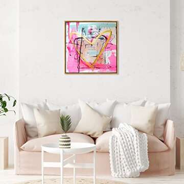 The Oliver Gal Artist Co. Fashion and Glam Wall Art Canvas Prints 'Mademoiselle Remix' Perfumes Home Décor, 30x30, Gold Frame