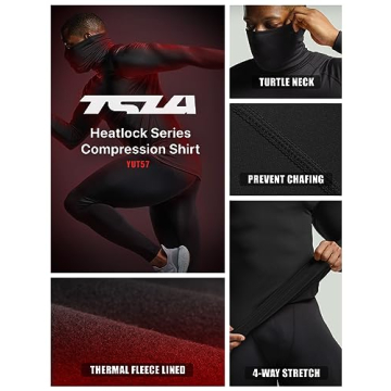 TSLA Thermal Long Sleeve Compression Shirt for Winter Sports