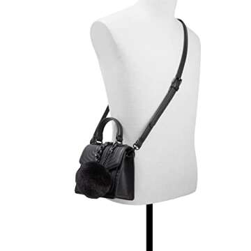 ALDO Women's Mini Jerilini Top Handle Bag, Black/Black