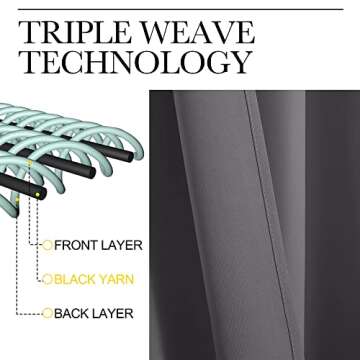 NICETOWN Bedroom Blackout Curtain Panels - (Gray Color) 52 x 108 Inch, 2 PCs, Insulating Energy Saving Solid Rod Pocket Blackout Drapes for Hall, Villa