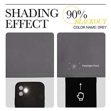 NICETOWN Bedroom Blackout Curtain Panels - (Gray Color) 52 x 108 Inch, 2 PCs, Insulating Energy Saving Solid Rod Pocket Blackout Drapes for Hall, Villa