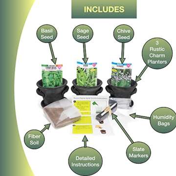 Window Garden Herb Growing Kit - Grow an Indoor Garden, Herb Kitchen Windowsill - Non GMO Seeds, Fre...