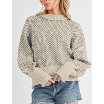 SANGROD Women's Chunky Knit Sweater for Style and Comfort