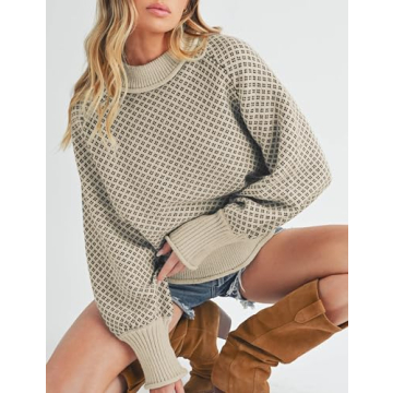 SANGROD Women's Chunky Knit Sweater for Style and Comfort