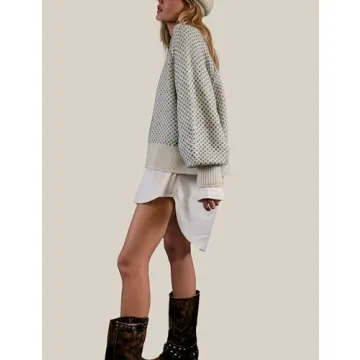 SANGROD Women's Chunky Knit Sweater for Style and Comfort