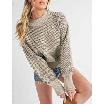 SANGROD Women's Chunky Knit Sweater for Style and Comfort