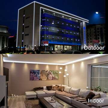 Brizled 18ft 216 LED Rope Lights, 120V ETL Listed Plugin Rope Lights Connectable Daylight White Indoor Outdoor Rope Lights Flexible LED Tube Lights for Holiday, Garden, Yard, Corridor and Patio Decor