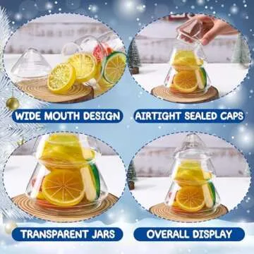 Charming Christmas Tree Glass Candy Jar for Holidays