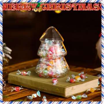 Charming Christmas Tree Glass Candy Jar for Holidays