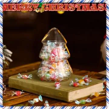 Charming Christmas Tree Glass Candy Jar for Holidays