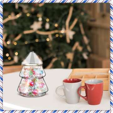 Charming Christmas Tree Glass Candy Jar for Holidays