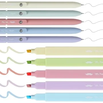 Mr. Pen Aesthetic Highlighters Gel Pens No Bleed 10 Pack