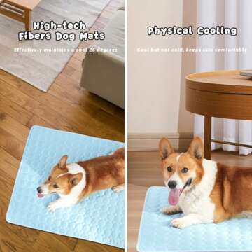 Hilkycton Dogs Cats Pet Cooling Mat, Summer Dog Cooling Pads Summer Sleeping Kennel Mat, Cooling Mat...