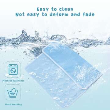 Hilkycton Dogs Cats Pet Cooling Mat, Summer Dog Cooling Pads Summer Sleeping Kennel Mat, Cooling Mat for Dogs Non-Slip for Indoor or Outdoor, Blue L, L:28Inch*22Inch