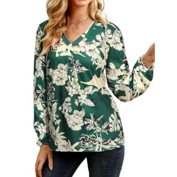 ZXZY Women's Vintage Leaf Floral Printed Tropical Tops