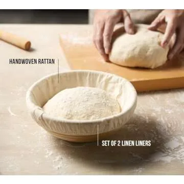 Kook Banneton Bread Proofing Basket Set 9 Inch