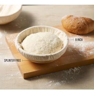 Kook Banneton Bread Proofing Basket Set 9 Inch