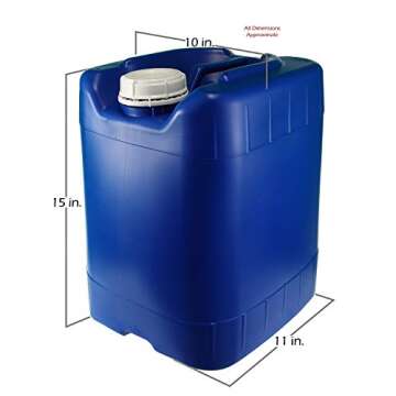 API Kirk Containers 5 Gallon Samson Stackers, Blue, 6 Pack (30 Gallons), Emergency Water Storage Kit...