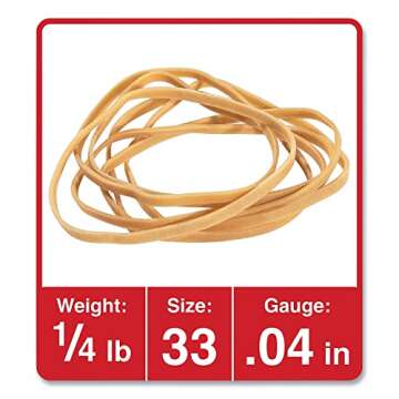 Durable and Versatile Rubber Bands - Size 33, 0.04" Gauge, Beige