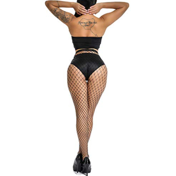 E-Laurels High Waist Fishnet Tights with Suspender Design
