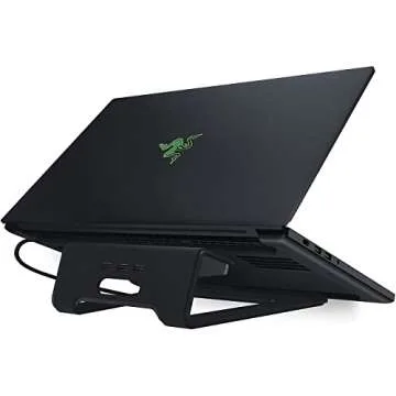 Razer Laptop Stand Chroma: 3-Port USB 3.0 Hub - Ergonomic Design - Anodized Aluminum Construction - Customizable Chroma RGB Lighting - Matte Black