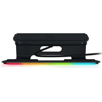 Razer Laptop Stand Chroma: 3-Port USB 3.0 Hub - Ergonomic Design - Anodized Aluminum Construction - Customizable Chroma RGB Lighting - Matte Black