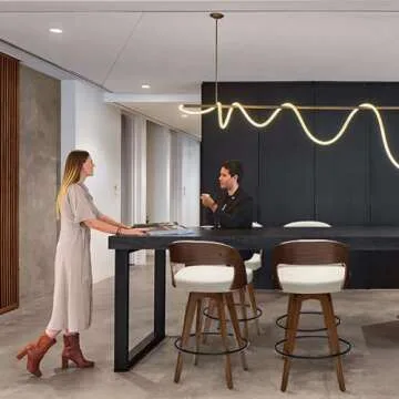 MEKLIBA Barstools Set of 2,Counter Height Bar Stools for Kitchen Island,26.8 Inch H Modern Upholstered Bar Chair, Swivel Counter Stools with Wood Back and Bamboo Legs (Beige-Pu)