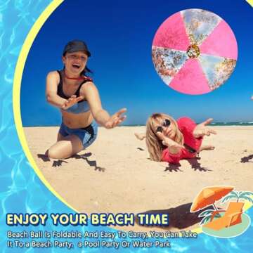 Syhood Glitter Beach Ball Set for Summer Fun