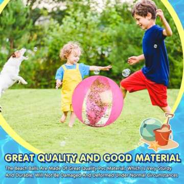 Syhood Glitter Beach Ball Set for Summer Fun
