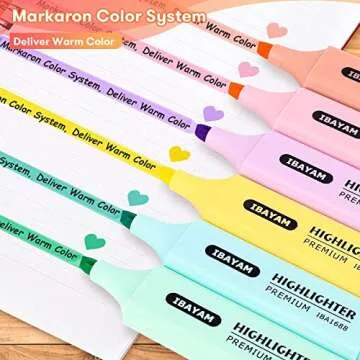 Aesthetic Highlighters, Cute School Supplies for College Study, Aesthetic Preppy Stuff, Assorted Colors, Office Desk Accessories for Journaling Planner Note Taking Office Supplies Women