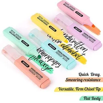 Aesthetic Highlighters, Cute School Supplies for College Study, Aesthetic Preppy Stuff, Assorted Colors, Office Desk Accessories for Journaling Planner Note Taking Office Supplies Women