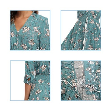 Vintage Floral Maxi Dress for Summer with Sleeves