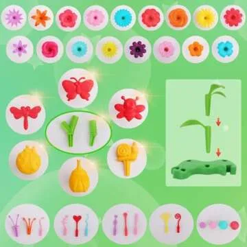 BIRANCO. Flower Garden Building Toys - Build a Bouquet Floral Arrangement Playset for Toddlers and Kids Gifts Age 3, 4, 5, 6 Year Old Girls, Educational STEM Toy (120 PCS)